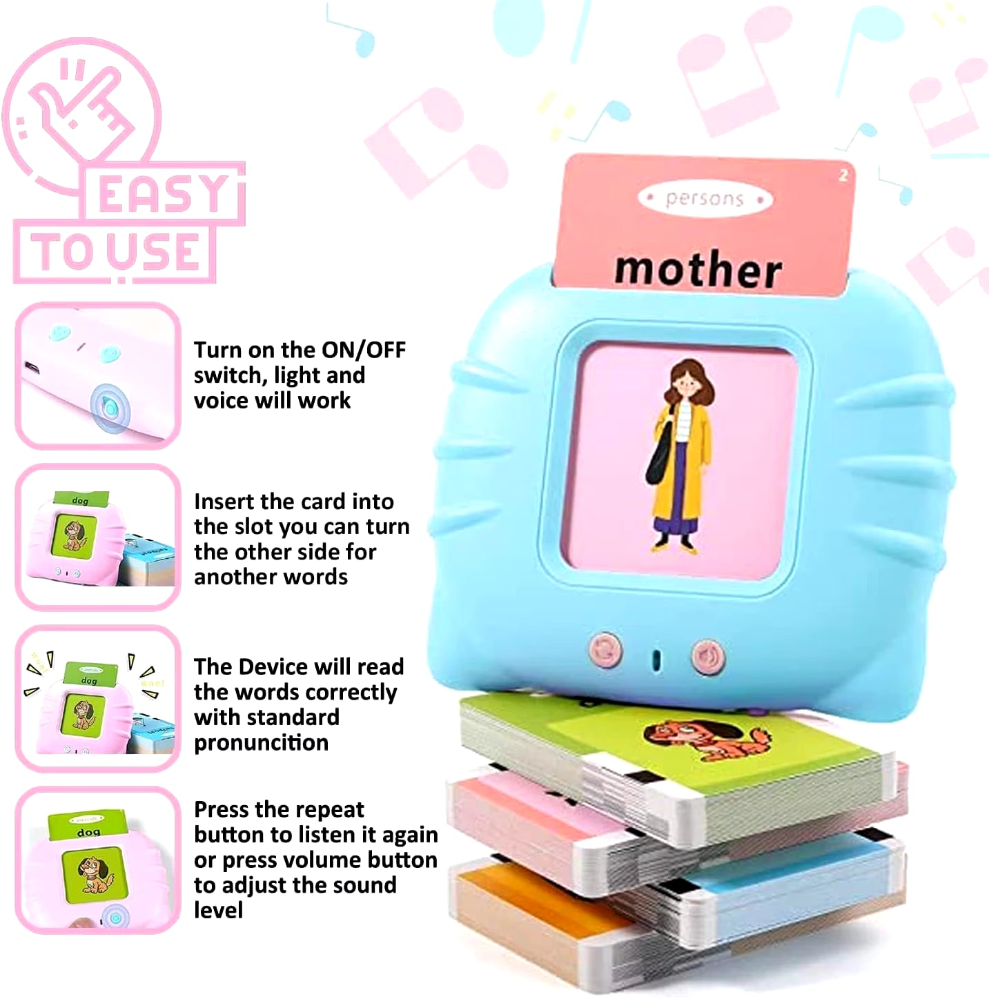 Interactive Talking Flashcards for Preschool Kids - Fun Early Education Learning Toy with English Audio Book Features!