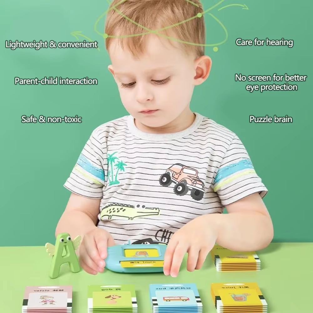 Interactive Talking Flashcards for Preschool Kids - Fun Early Education Learning Toy with English Audio Book Features!